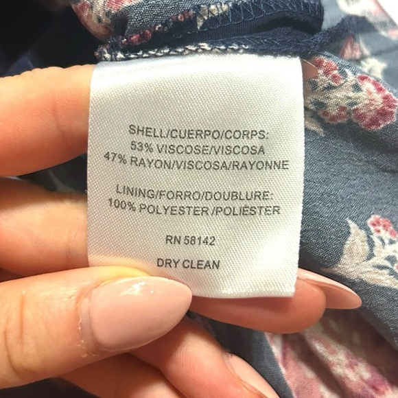 Gal Meets Glam Woodblock Print Midi Dress Size 0 Button Up Long Sleeve Blue - Picture 13 of 13